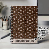 Personalised Horse Notebook with Any Name or Message - Horse Shoe Good Luck Equestrian Notepad - A5 Lined Spiral Notebook for Teacher NBK016