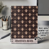 Owl Gifts Personalised Notebook with Any Name or Message - Great Gift for Owl Lovers Birds - A5 Lined Spiral Notebook for Teachers NBK042