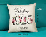 100th Birthday Gift for Women - Personalised 1925 Birthday Cushion Age 100 Gift for Her - Ladies Floral Design Mum Nan Gran Hundred BNC100C