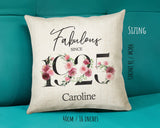 100th Birthday Gift for Women - Personalised 1925 Birthday Cushion Age 100 Gift for Her - Ladies Floral Design Mum Nan Gran Hundred BNC100C
