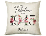 80th Birthday Gift for Women - Personalised 1945 Birthday Cushion Age 80 Gift for Her - Ladies Floral Age Design Mum Nan Gran Eighty BNC80C