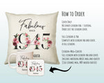 80th Birthday Gift for Women - Personalised 1945 Birthday Cushion Age 80 Gift for Her - Ladies Floral Age Design Mum Nan Gran Eighty BNC80C
