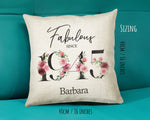 80th Birthday Gift for Women - Personalised 1945 Birthday Cushion Age 80 Gift for Her - Ladies Floral Age Design Mum Nan Gran Eighty BNC80C