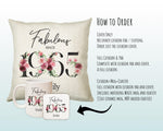60th Birthday Gift for Women - Personalised 1965 Birthday Cushion Age 60 Gift for Her - Ladies Floral Age Design Mum Nan Gran Sixty BNC60C