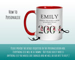 21st Birthday Gift for Her - Wonderful Since 2004 Personalised Coffee Mug Coaster Age 21 Gift for Women Ladies Floral Design Daughter BND21M