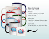 Kawaii Whale Valentines Day Gift for Boyfriend Husband - Custom Wedding Anniversary Coffee Mug for Couples - 11oz Ceramic SV0026