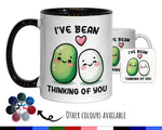 Kawaii 'Bean Thinking of You' Valentines Day Gift for Boyfriend Husband - Custom Wedding Anniversary 11oz Coffee Mug for Couples SV0021