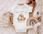 First Mothers Day Gift Personalised Present - Fluffy Duck Design Babygrow Tee Vest Gift for New Mums - Duck Design Matching Cushion SMC011