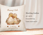 First Mothers Day Gift Personalised Present - Fluffy Duck Design Babygrow Tee Vest Gift for New Mums - Duck Design Matching Cushion SMC011