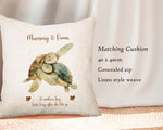 First Mothers Day Gift Personalised Present - Turtle Design Babygrow Tee Vest Gift for New Mum Gift from Baby Print Matching Cushion SMC009