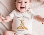 First Mothers Day Gift Personalised Present - Giraffe Design Babygrow Tee Vest Gift for Watercolour Wild Animals - Matching Cushion SMC007