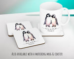 Personalised 2nd Anniversary Penguin Cotton Gift Cushion Two Years Custom Design Gift Valentines Present - Wedding Cushion Pillow SV0027