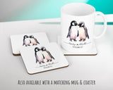 Personalised 2nd Anniversary Penguin Cotton Gift Cushion Two Years Custom Design Gift Valentines Present - Wedding Cushion Pillow SV0027