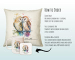 Personalised 2nd Anniversary Owls Cotton Gift Cushion Two Years Custom Design Gift Valentines Present - Wedding Cushion Pillow Couple CSV029