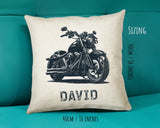 Personalised Motorbike Cushion Gift Printed Name Design - Motorcycle Gift for Men Him Cushion Throw Pillow Gift For Motorcyclist Gift CS0862