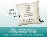 Personalised 2nd Anniversary Cotton Gift Cushion Two Years Custom Design Gift Valentines Present - Wedding Cushion Pillow Gift CS326