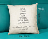 Personalised 2nd Anniversary Cotton Gift Cushion Two Years Custom Design Gift Valentines Present - Wedding Cushion Pillow Gift CS326