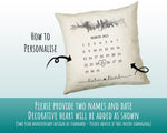 Personalised 2nd Anniversary Cotton Gift Cushion Two Years Custom Calendar Design Gift Valentines Present Wedding Cushion Pillow Gift CS558