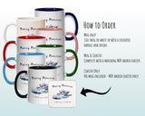 Personalised Boat Mug Gift - Great Gift for Boat Owners and Sailors - Boating Decor Boats Design Mug & Coaster - New Boat Yacht Gifts MGZ370