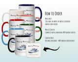 Personalised Boat Mug Gift - Great Gift for Boat Owners and Sailors - Boating Decor Boats Design Mug & Coaster - New Boat Yacht Gifts MGZ370