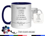 60th Birthday Gift for Men - Personalised Birthday Coffee Mug Coaster Age 60 Gift for Him Mens Lifetime Design Son Dad Grandad Sixty BNG60M