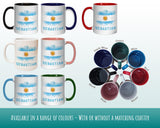 Personalised Argentina Flag Mug Gift - Great Gift for Argentinian Citizenship Visitor - Watercolour Flag Design Mug & Coaster MGZ367