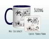 Personalised Plant Lovers Mug Gift - Great Gifts for Plant Care Enthusiasts Gardening Gifts - Hand Drawn Plants Design Mug & Coaster MGZ396