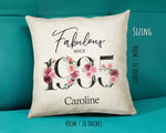 90th Birthday Gift for Women - Personalised 1935 Birthday Cushion Age 90 Gift for Her - Ladies Floral Age Design Mum Nan Gran Ninety BNC90C