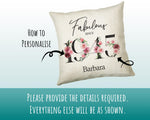 80th Birthday Gift for Women - Personalised 1945 Birthday Cushion Age 80 Gift for Her - Ladies Floral Age Design Mum Nan Gran Eighty BNC80C