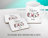 60th Birthday Gift for Women - Personalised 1965 Birthday Cushion Age 60 Gift for Her - Ladies Floral Age Design Mum Nan Gran Sixty BNC60C