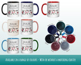 50th Birthday Gift for Women - Wonderful Since 1975 Personalised Coffee Mug Coaster Age 50 Gift for Her - Ladies Floral Design Mum BND50M