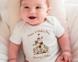 First Mothers Day Gift Personalised Present - Zebra Design Babygrow Tee Vest Gift for New Mum from Baby Zebra Print Matching Cushion SMC010