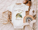 First Mothers Day Gift Personalised Present - Turtle Design Babygrow Tee Vest Gift for New Mum Gift from Baby Print Matching Cushion SMC009
