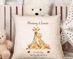 First Mothers Day Gift Personalised Present - Giraffe Design Babygrow Tee Vest Gift for Watercolour Wild Animals - Matching Cushion SMC007