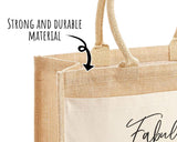 70th Birthday Gift For Women - Personalised Jute Tote Bag Floral - Seventy Shopping Bag BGD70