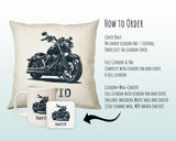 Personalised Motorbike Cushion Gift Printed Name Design - Motorcycle Gift for Men Him Cushion Throw Pillow Gift For Motorcyclist Gift CS0862