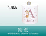 Personalised Money Box for Baby Girl - Giraffe Design New Baby Gift for New Mum Dad Parents - Pink Initial and Name Ceramic Piggy Bank MB001
