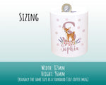 Personalised Money Box for Baby Girl - Deer Design New Baby Gift for New Mum Dad Parents - Pink Initial and Name Ceramic Piggy Bank MB001