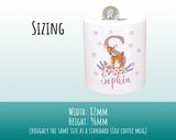 Personalised Money Box for Baby Girl - Deer Design New Baby Gift for New Mum Dad Parents - Pink Initial and Name Ceramic Piggy Bank MB001