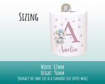 Personalised Money Box for Baby Girl - Elephant Design New Baby Gift for New Mum Dad Parents - Pink Initial Name Ceramic Piggy Bank MB001