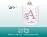 Personalised Money Box for Baby Girl - Elephant Design New Baby Gift for New Mum Dad Parents - Pink Initial Name Ceramic Piggy Bank MB001
