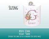 Personalised Money Box for Baby Girl - Sloth Design New Baby Gift for New Mum Dad Parents - Pink Initial and Name Ceramic Piggy Bank MB011