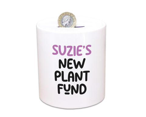 Plant Gift Personalised Plant Lover Money Box Piggy Bank