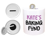 Baking Gift for Women - Personalised Money Box Piggy Bank For Her Women - Baking Fund Savings Ceramic Cash Tin Mum Nan Bakers Gift MB013