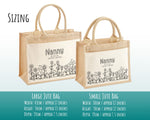 Nanny Gift Personalised Jute Bag - Floral Tote Bag Gift for Grandma Nan - Custom Shopping Market Bag - Nanny Bag for Nans Birthday BT008
