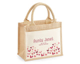 Aunty Gift Personalised Jute Bag - Auntie Birthday Gift Floral Tote Bag Gift for Her Family Friend - Custom Shopping Market Tote Bag BT009