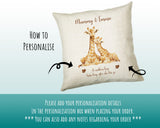 Mum Gift from Son Daughter - Personalised Giraffe Design Mummy Scatter Cushion Matching Mummy Mug Coaster Gift Bundle Gifts for Mum SMC007