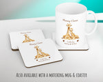 Mum Gift from Son Daughter - Personalised Giraffe Design Mummy Scatter Cushion Matching Mummy Mug Coaster Gift Bundle Gifts for Mum SMC007