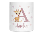 Personalised Money Box for Baby Girl - Bunny Rabbit Design New Baby Gift for New Mum Dad Parent - Pink Initial Name Ceramic Piggy Bank MB001