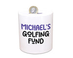 Golf Gift Personalised Golfer Money Box Piggy Bank